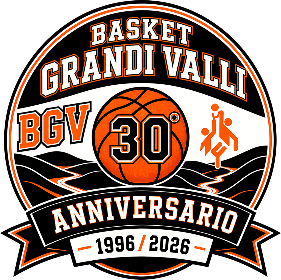 Stemma del 30° anniversario di Basket Grandi Valli, 1996-2026
